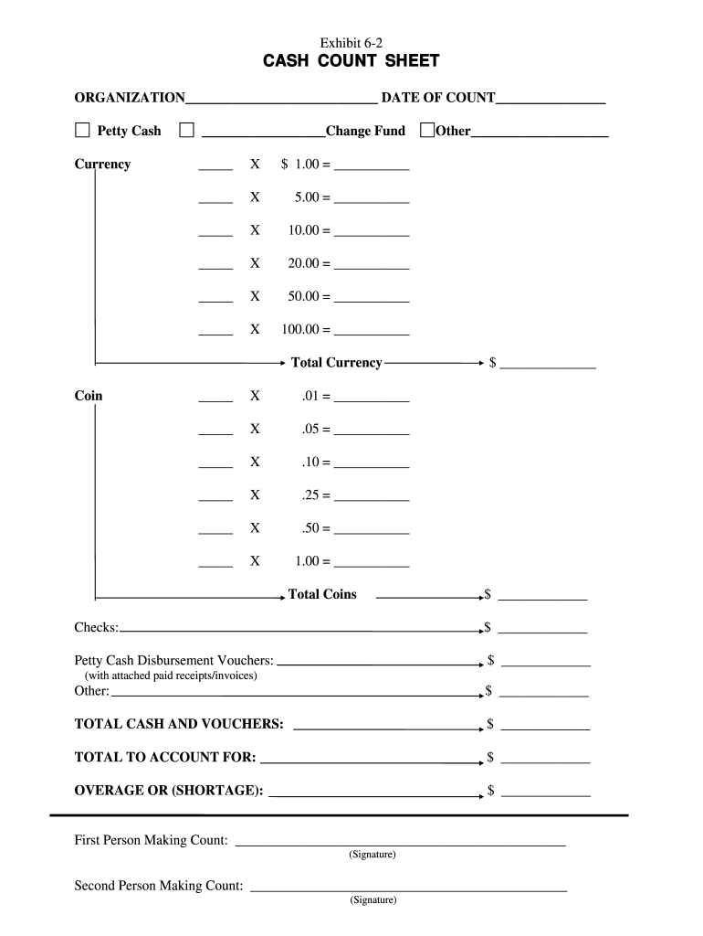cash count sheet form - fill online, printable, fillable, blank